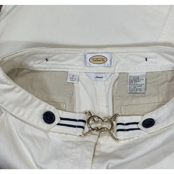 Womens Talbots Size 8 Solid White Denim Skirt With Pockets Straight Stretch - Picture 5 of 5